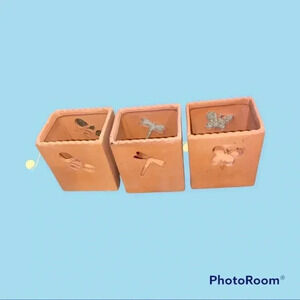 Clay- relight candle holders set of 3